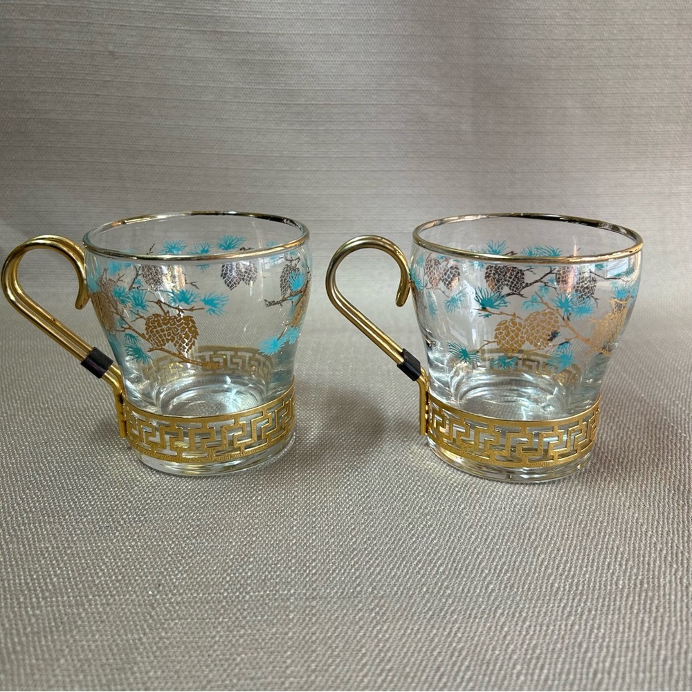 Vintage Libbey Pinecone Mugs / Cups - Set of 2